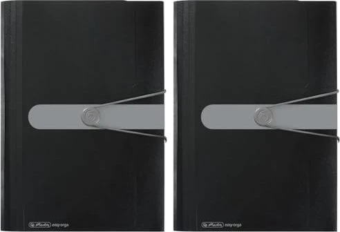 Herlitz Fächermappe PP 12F schw. Gummizug Visitenkartenfach