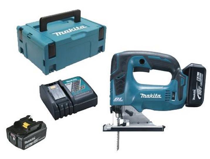 Scie sauteuse 18V + 2 batteries 5Ah + chargeur + coffret Makpac - MAKITA - DJV182RTJ