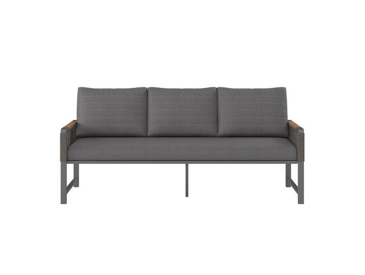 Ambia Garden Loungesofa, Naturfarben, Dunkelgrau, Metall, Kunststoff, Textil, Füllung: Polyester,Schaumstoff, Polyester, einzeln stellbar, 72x176 cm, Gartenmöbel, Loungemöbel, Outdoor-Sofas