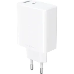 Upström UPSTRM Charger 65W Dual USBA USBC GaN (65 W, 2 Ports), USB Ladegerät, Weiss