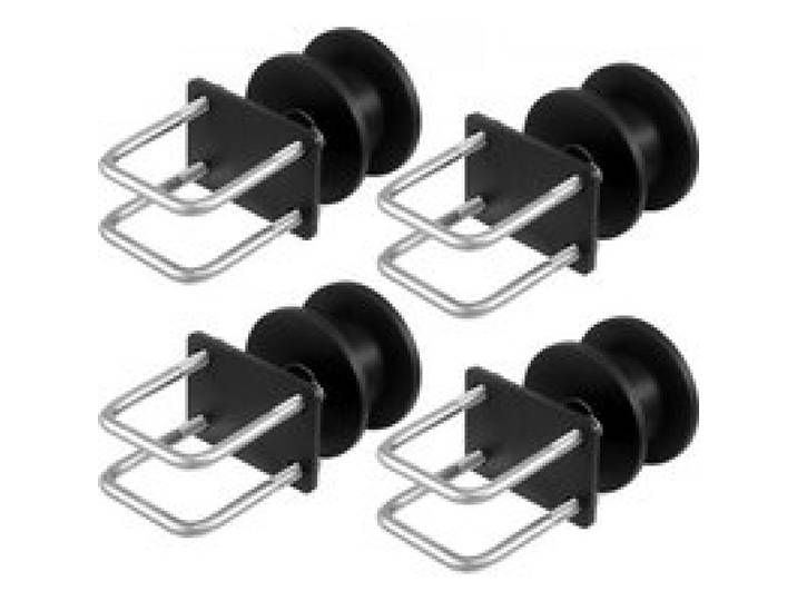 VEVOR Schiebetor-Set 150x293,6mm, Rolltor-Hardware-Set mit H-förmiger Radnut für freitragende Schiebetore und Rolltüren, Schiebetorrollen mit 4 Schienenrädern, Hochleistungs-Gleitrolle, Schwarz