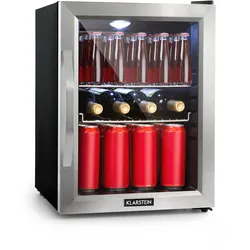 Beersafe M Kühlschrank 33 Liter 2 Böden Panoramaglastür Edelstahl