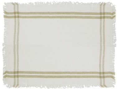 Saro Lifestyle "Trendy Fringed Stripe Placemat (Set of 4) - 13""x19"""