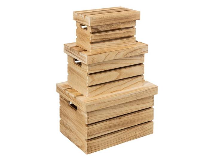 5five Simply Smart - 3 Boîtes De Rangement Cagette En Bois - 5five