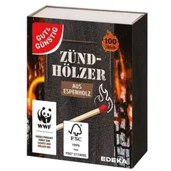 Gut & Günstig 3er-Pack Zündhölzer je 100 Stück