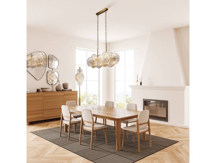 Suspension Wagon 16 x 40 x 90cm Beige/Beige Matériau : Verre, Métal Surface en métal : Brossé Type de métal : Acier Type de verre : Verre