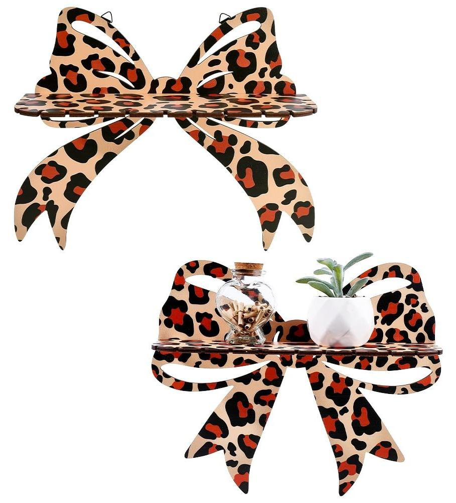 Set van 2 Luipaard Vlinder Wandplanken voor Decoratie van Omgoods