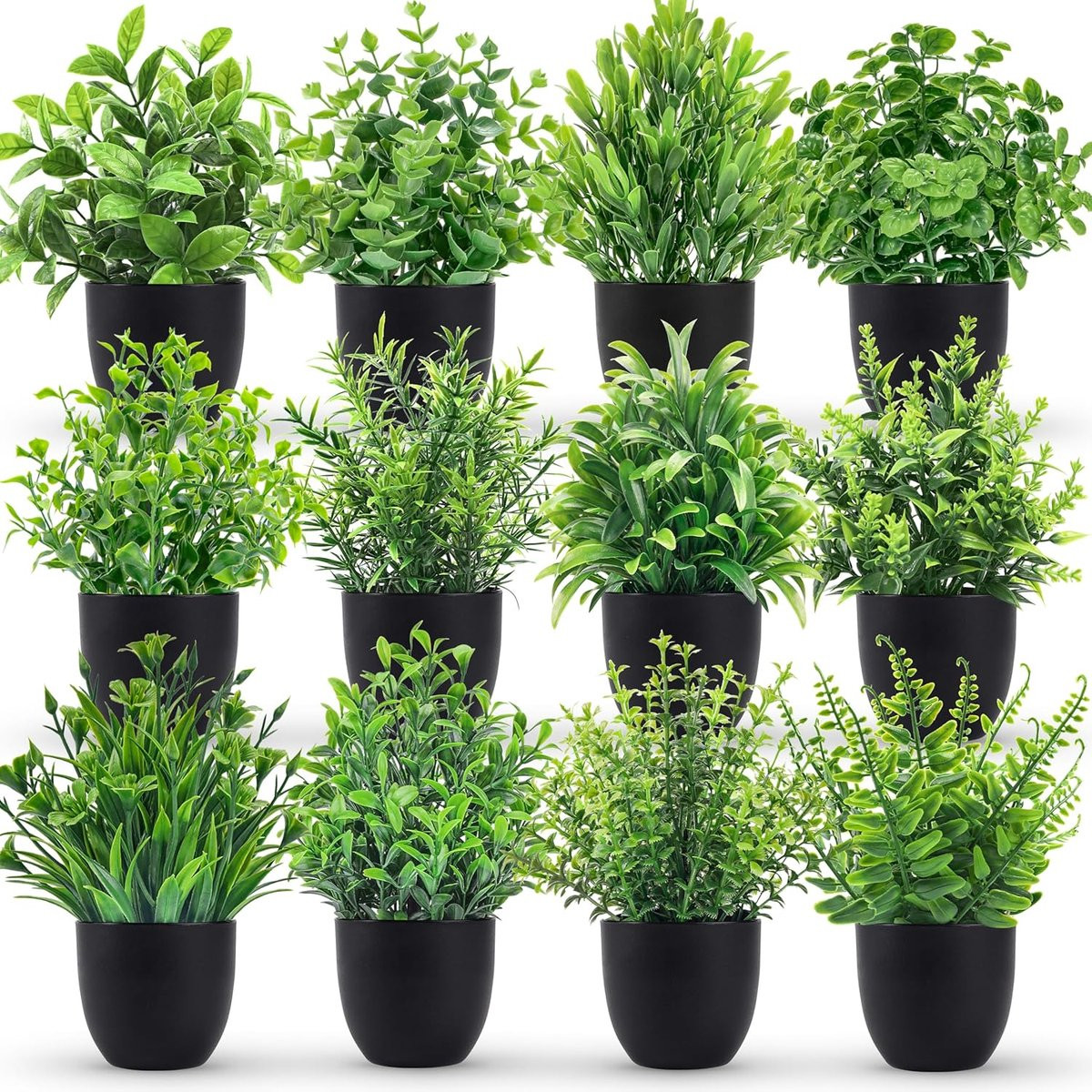 SnelShoppen Set van 12 Kleine Kunstplanten voor Binnen en Buiten