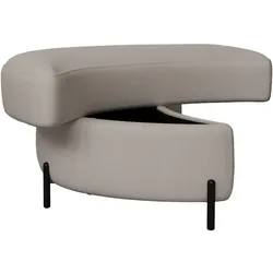 STILVORA Storage Footstool Chenille Beige mit verstecktem Stauraum