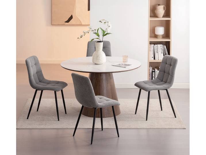 Polsterstuhl GUGU 4er-Set 45 x 88 x 55cm Grau/Grau