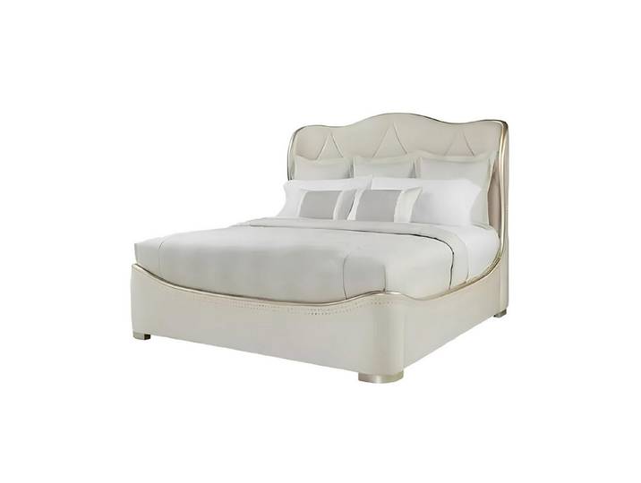 Xlmoebel Bett Elegantes Polsterbett mit hochwertigem Textilbezug (Bett), Hergestellt in Europa