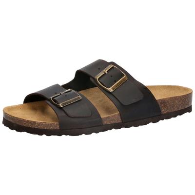 Pantolette LICO "Pantolette Bioline Jenrik", Herren, Gr. 36, braun, Leder, Schuhe Pantolette