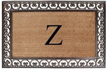 A1 Home Collections Rubber Coir Classic Paisley Border Monogrammed Welcome Entrance Doormat