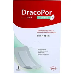 Dracopor sensitiv 8x15 cm steril m. Silikonkleber