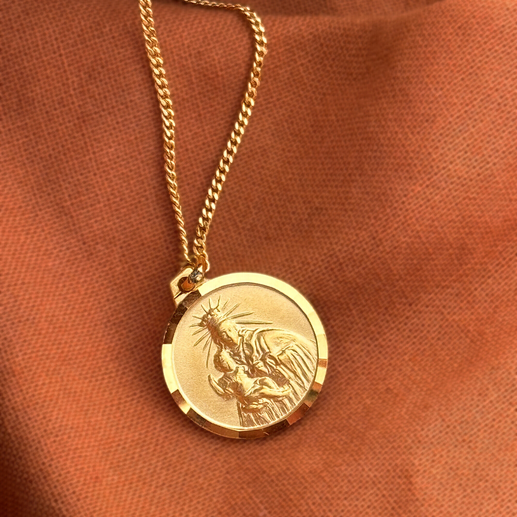 Maison de la Médaille Scapulaire Vierge du Carmel - Sacré Coeur - Or jaune 18ct