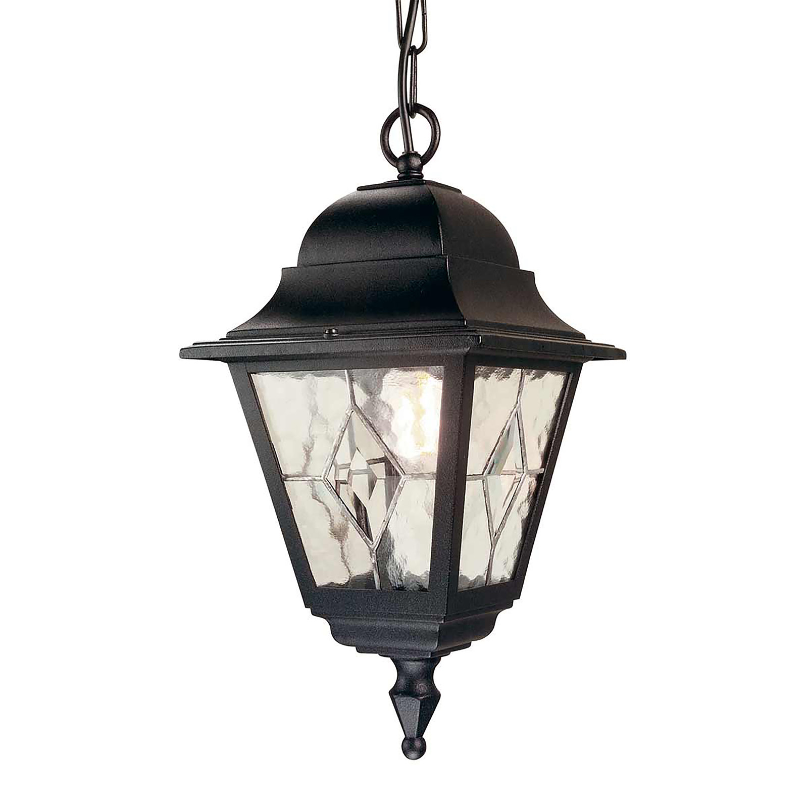 Elstead Norfolk Buiten Hanglamp Zwart/Transparant IP43 Dimbaar