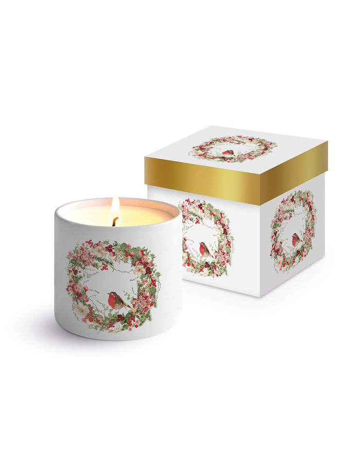 ppd Kerze ''Beautiful Christmas'' in Weiß/ Bunt - (H)8,5 x Ø 7 cm - onesize