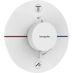 Hansgrohe ShowerSelect Comfort S Thermostat Unterputz, Mattweiß, 2 Verbraucher, einfache Installation, Sicherheitssperre bei 40°C