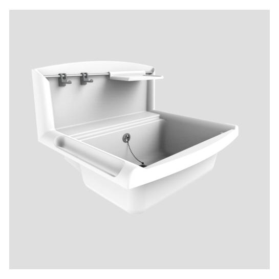 Abusanitair Sanitärtechnik Funktionsbecken MULTISET 712101 aus witterungsbest.Kunststoff, weiss (450 mm, 550 mm) (60.005.01..0099)