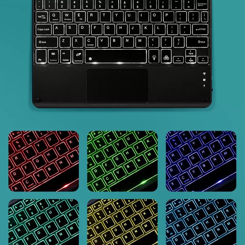 INF Bluetooth Tastatur Maus Set - Kompatibel mit Samsung Galaxy Tab A9+ 2023 (11 Zoll) - Hintergrundbeleuchtet, Schwarz Samsung