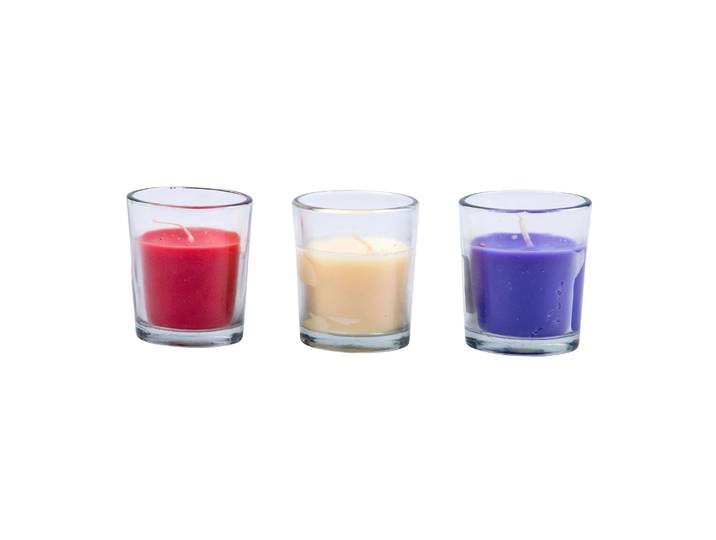 Duftkerze Set 3-teilig 5 x 6 cm bunt