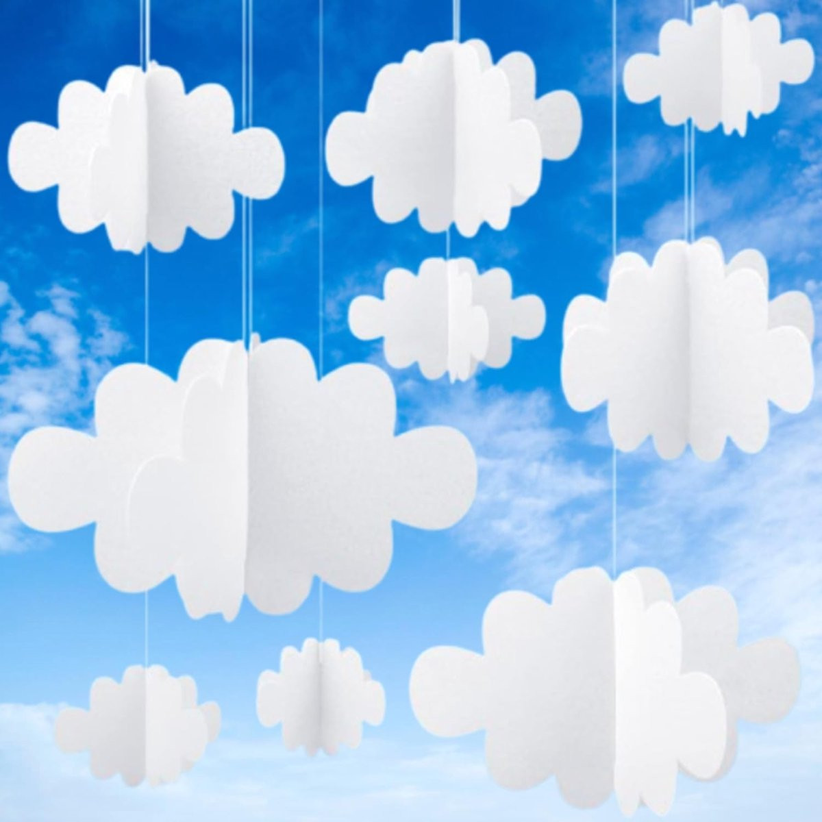 16 stuks 3D kunstmatige wolken decoraties voor binnen en feestjes
