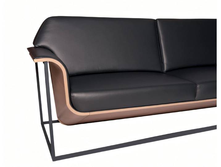 JVmoebel 3-Sitzer Elegantes 3-Sitzer Sofa Schwarz Holzrahmen modernes Design, 1 Teile