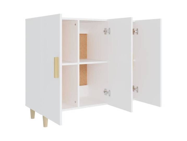 Buffet - ZERONE - A812492 - Blanc - 90x34x80 cm - Bois d'ingénierie