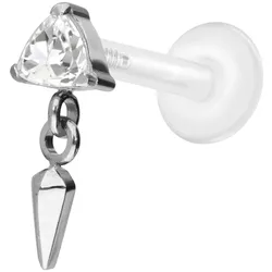 PTFE Labret mit Innengewinde + Titan-Aufsatz KRISTALLDREIECK + SPITZE