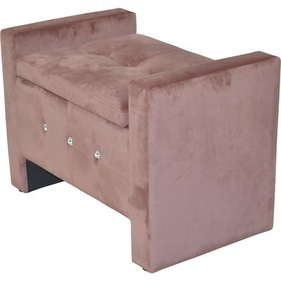 Sitztruhe INOSIGN, rosa (altrosa), B:75cm H:52cm T:45cm, Die gepolsterte Sitztruhe mit Innenfach beeindruckt mit einem luxuriösen Erscheinungsbild. Dieses wird durch den trendigen Samtbezug unterstrichen, der sowohl den Deckel und die Sitzfläche als...