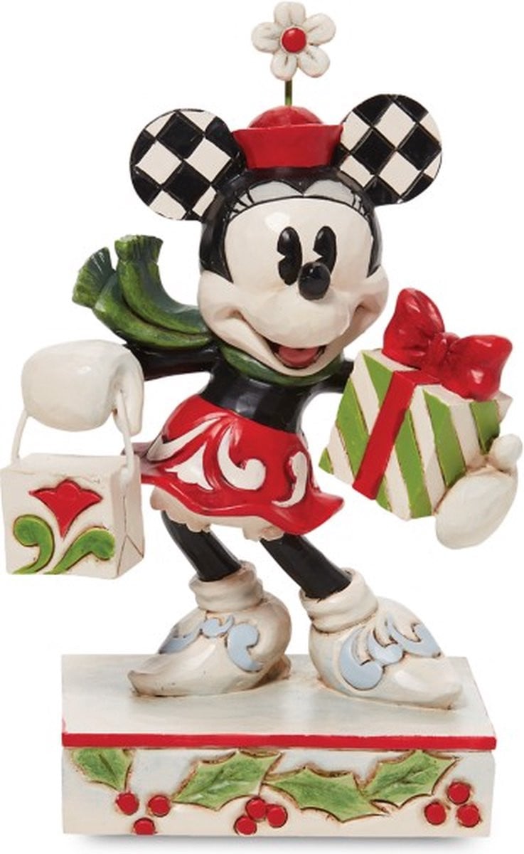 Disney Traditions Minnie met kerstcadeaus