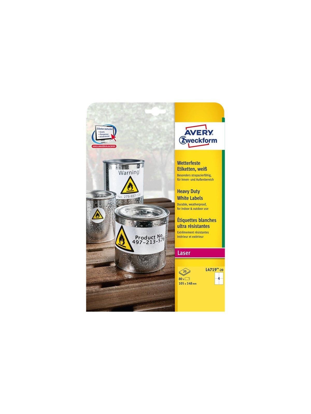 Avery Zweckform L4719 - labels - matte - 80 label(s) - A6