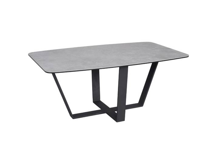 Novel Couchtisch, Grau, Schwarz, Metall, Glas, Keramik, rechteckig, Flachrohr, eckig, 60x42x100 cm, Wohnzimmer, Wohnzimmertische, Couchtische, Couchtische Glas