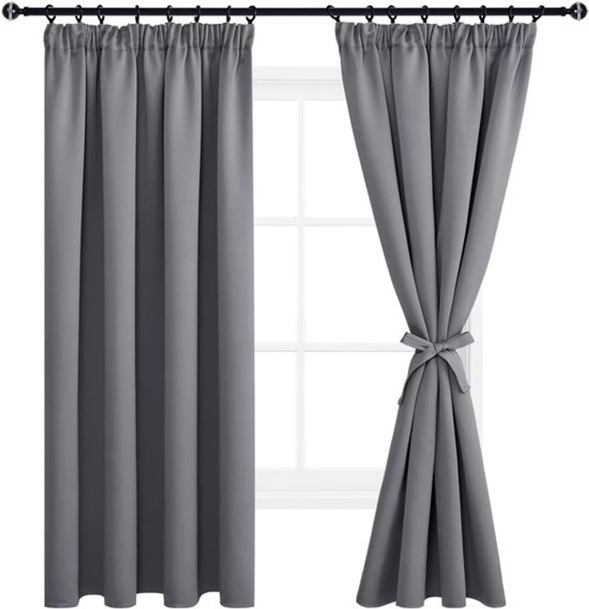 Verduisterend gordijn met haakjes - Ondoorzichtig - Raambekleding