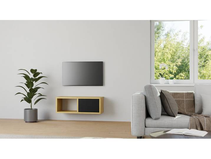 Kleines Hängesideboard nach Maß Eiche Natur geölt