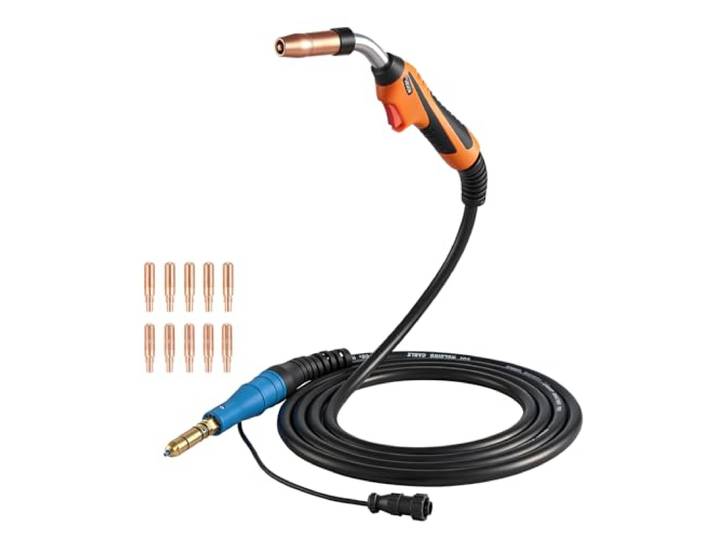 VEVOR Pistolet de Soudage MIG 250 A Torche de Soudage MIG Remplacement pour Miller MDX-250\, avec Câble 4\,57 m\, 5 Embouts de Contact 0\,9 mm 5 Embouts Contact 0\,8 mm Supplémentaires\, Poignée Ergonomique