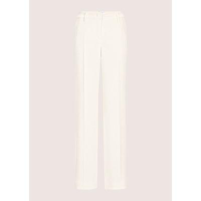 Cordhose MADELEINE "Cordhose Weite Cordhose mit Bügelfalten", Damen, Gr. 38, N + K Gr, weiß (wollweiß), Obermaterial: 82% Polyester PES. 15% Polyamid PA. 3% Elasthan EL., Modern, Hosen Cordhose, Weite Cordhose mit Bügelfalte