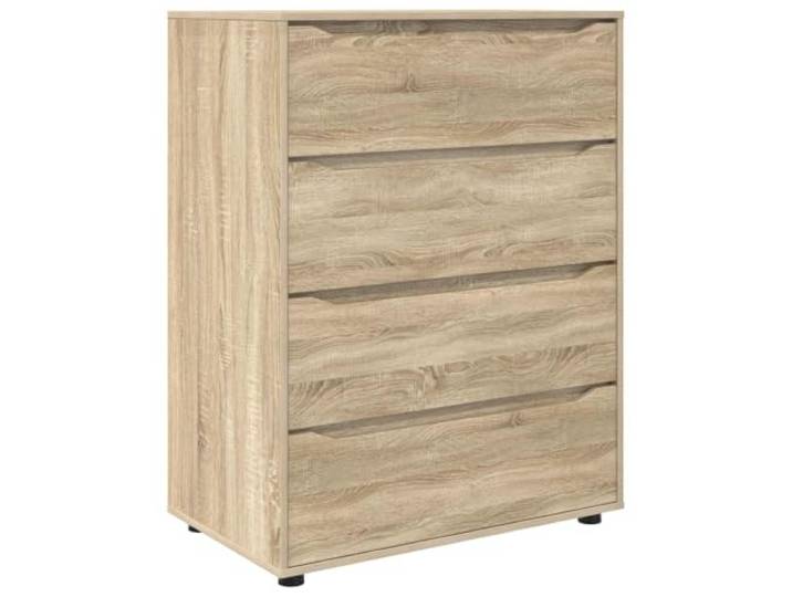 Makastle Kommode mit 4 Schubladen für Schlafzimmer, 80 x 48 x 105 cm, Sonoma-Eiche, Holzwerkstoff, höhenverstellbare Füße