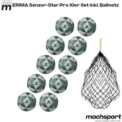 Erima Senzor-Star Pro 10er-Set inkl. Ballnetz, Größe 5