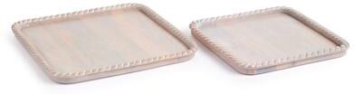 Porch & Petal Langley Square Trays, Cream