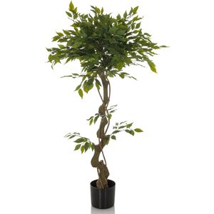 hJh-OFFICE Kunstpflanze Ficus, Kunstbaum im Topf mit Kunststoffstamm, Höhe 120 cm
