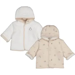 Feetje Plüsch-Wendejacke mit Kapuze Pinguine, natur | beige, 74