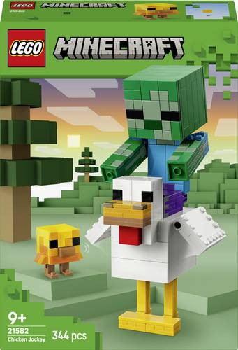 21582 LEGO MINECRAFT Hühnerreiter Bauspielzeug Zimmerdeko zum Videospiel mit Zombiebaby, Huhn und Küken Fanartikel zum Sammeln