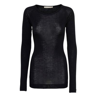 Funktionstop SEAMLESS BASIC "Seamless Basic T-shirt Woolen Jade", Damen, Gr. onesize, schwarz, Obermaterial: 100% Wolle, Tops