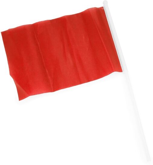 Drapeau personnalisable avec bâton de petite taille Celeb rouge TAILLE UNIQUE ADULTE