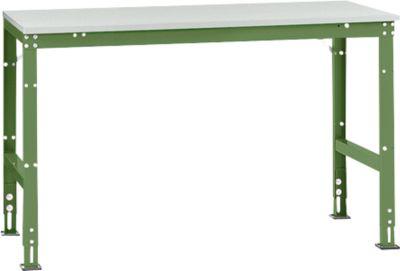 Manuflex Grundtisch UNIVERSAL Standard, Tischplatte Melamin, 1500x800, resedagrün