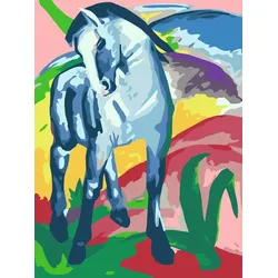 Ravensburger CreArt, Malen nach Zahlen Art Collection - Blaues Pferd (Franz Marc)