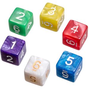 Philos Würfel 7720, pearl, bunt, Zahlenwürfel, 50 Würfel, 50 Stück
