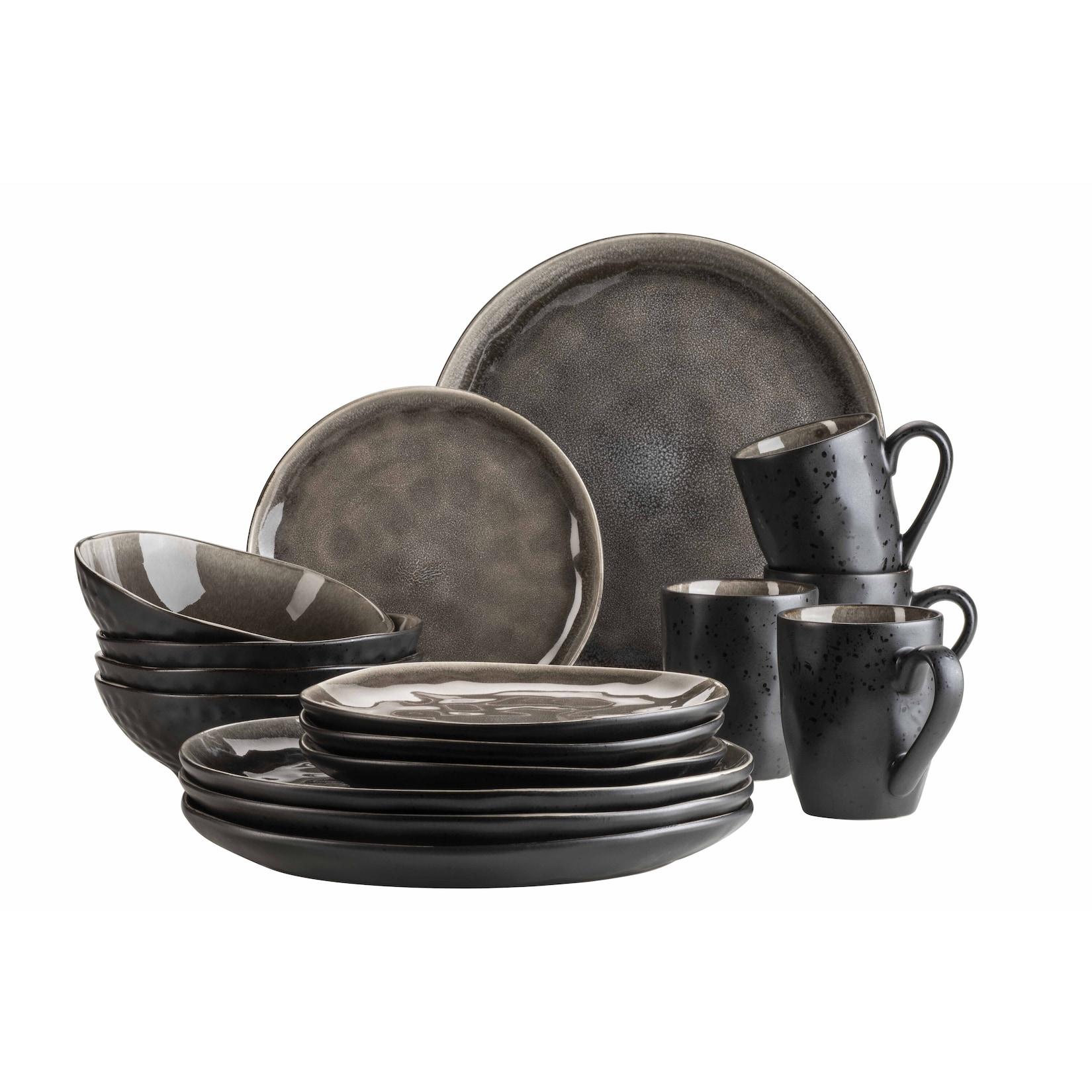 Mäser Geschirr-Set, Keramik Niara Organic Braun / Schwarz