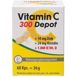 Vitamin C 300 Depot + Zink + Histidin + Vitamin D Kapseln 60 St